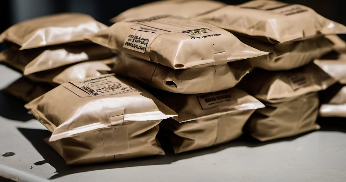 Pack de 24 raciones de emergencia MRE-9 de 500 gramos con vitaminas extra y 20 años de vida útil