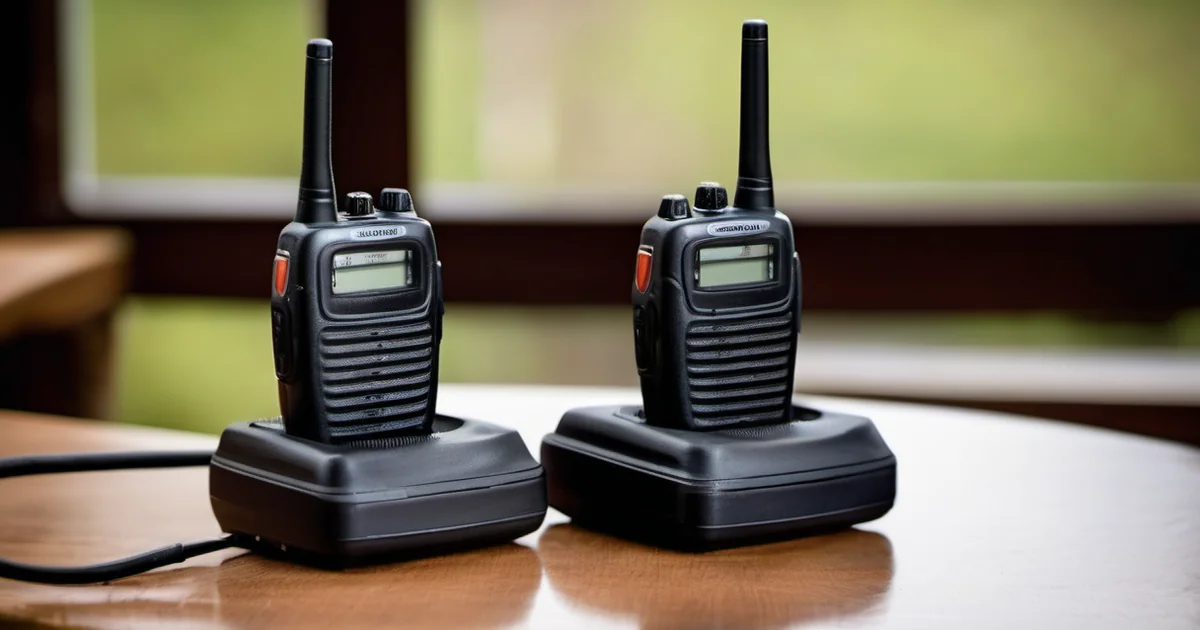 Pack de walkie-talkies PMR446 recargables preparado para coordinación familiar en una emergencia
