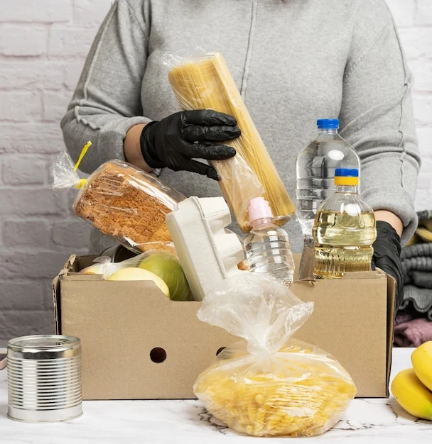 Reserva y reparto de alimentos no perecederos para emergencias