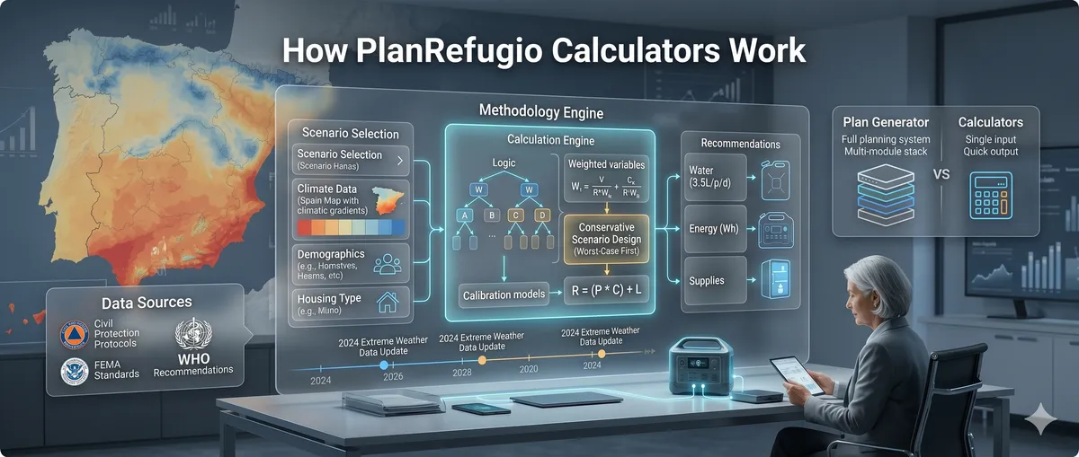 Cómo funcionan las calculadoras de PlanRefugio