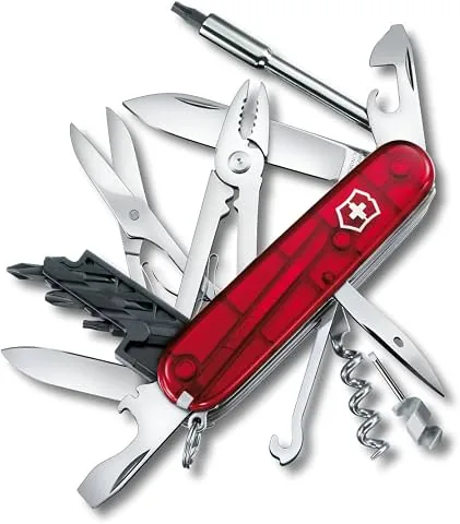 Victorinox Cybertool M, Navaja multiusos, color Rojo Transparente