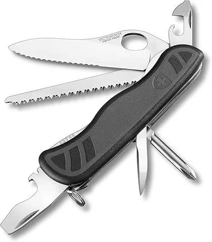 Victorinox Schweizer Soldatenmesser 08 Navaja con 10 funciones, incluyendo hoja grande con bloqueo para una mano