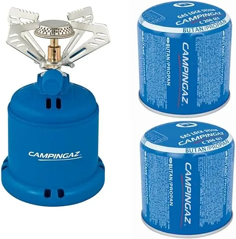 Campingaz Camping 206 S 1,2 kW Hornillo de gas para camping con 2 cartuchos de gas de 190g