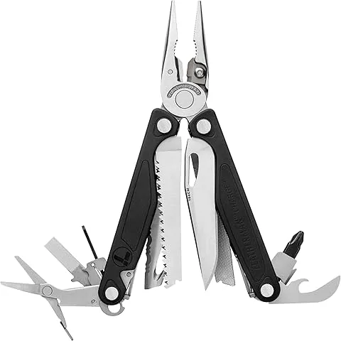 Leatherman Charge+ Multiherramienta - 19 Herramientas Para Camping y Pesca, Negro/Plata