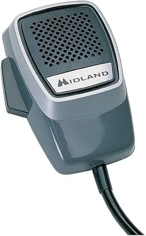 Midland - Micrófono New Mike para Emisora CB, Conector 4 Pin, Audio Claro y sin Interferencias, Compatible con Alan 48, Alan 68S, 8001XT, Diseño Ergonómico, Robusto y Fiable, para Uso Profesional