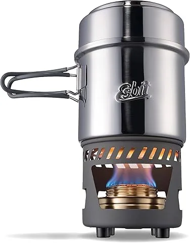 Esbit Juego de Cocina Spiritus, Formato Compacto, Olla Grande y pequeña, Camping, Viaje con Mochila, Senderismo, Cocina al Aire Libre