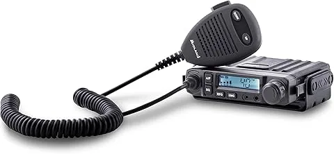 Midland M-Mini Radio CB para Vehículo CB Multibanda 40 Canales Am/FM, Transceptor Compacto con Micrófono y Toma Midland 2 Pin para Adaptador Bluetooth, con Canal de Emergencia