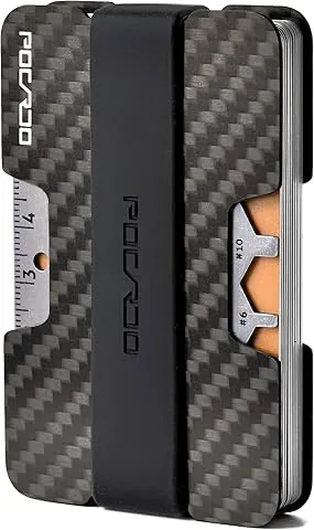 Cartera Hombre | RFID Billetera | Tarjetero Minimalista Fibra de Carbono | Slim Wallet