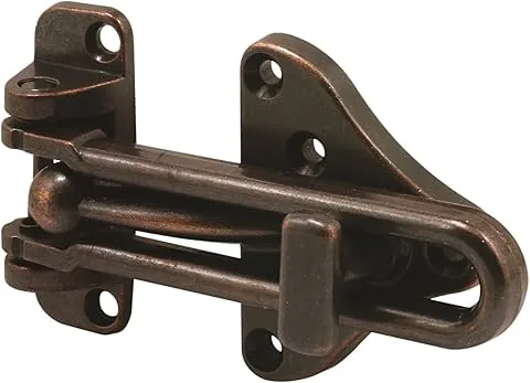 Defender seguridad U 11317 Barra de oscilación de protector de puerta con cerradura de alta seguridad auxiliar, Classic acabado en bronce, 1-Pack