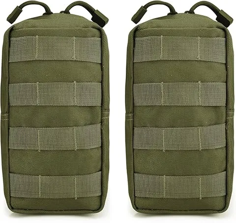 G4Free 2 Pack Bolsas Tácticas Molle Equipo de Gadgets de Utilidad Compacta Bolsa EDC Paquete Pequeño Bolsa de Cintura Chaleco de Pecho Alforja para Acampar al Aire Libre Senderismo Trekking — kit edc