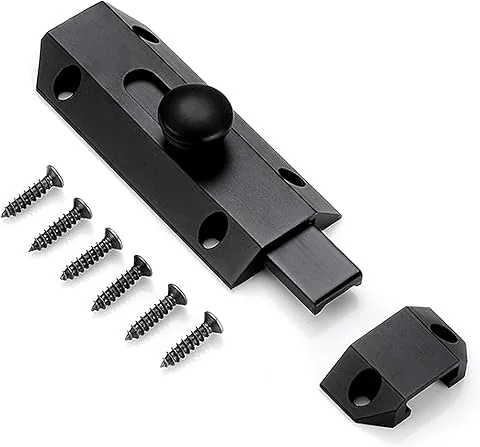 Lvcky - Cerrojo de seguridad para puerta (1 unidad), color negro