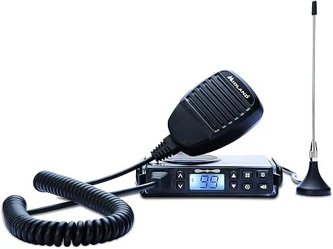 Midland - Radio Coche GB1-R, 99 Canales PMR446 (8+91 Programables CTCSS), Radioaficionado Compatible con Walkie Talkie PMR - Antena Magnética, Alimentación 12V, Micrófono y Soporte Incluidos