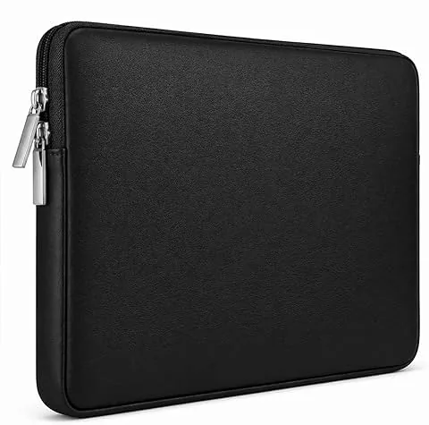 RAINYEAR 11 Pulgadas Funda Protectora para Portátil Piel Sintética Impermeable Bolsa Blanda Compatible con 11,6 MacBook Chromebook Surface Tablet DELL HP ASUS Laptop Portátiles,Negro