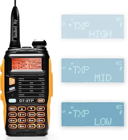Baofeng GT-3TP Mark III portátil Dual Banda Radio UHF/VHF 144-146/430-440 MHz Radio Tri-Power 8 W/4 W/1 W Walkie Talkie con batería de 1800 mAh, Antena Larga, Cargador de automóvil para Adultos