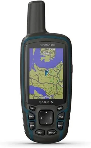 Garmin GPSMAP 64x, GPS de Mano, precargado con mapas TopoActive, Negro/Azul Marino, Talla única (010-02258-00)