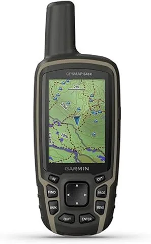 Garmin GPSMAP 64sx, GPS de Mano con altímetro y brújula, precargado con mapas TopoActive, Negro/marrón