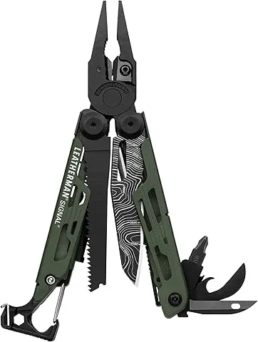 Leatherman Signal Multiherramienta - 19 Herramientas Para Camping y Supervivencia, Verde