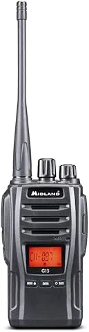 Midland G13 C1462, Walkie Talkie Recargable, Transceptor de Radio Semiprofesional con 99 Canales PMR446, Función VOX, Impermeable IPX4, Batería de Iones de Litio de 2600mAh hasta 40 Horas, Negro