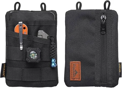 VIPERADE VE3 EDC Organizador de bolsa de herramientas, organizador de bolsillo EDC pequeño para hombre, organizador de herramientas múltiples para linterna pequeña, bolígrafo, cuaderno