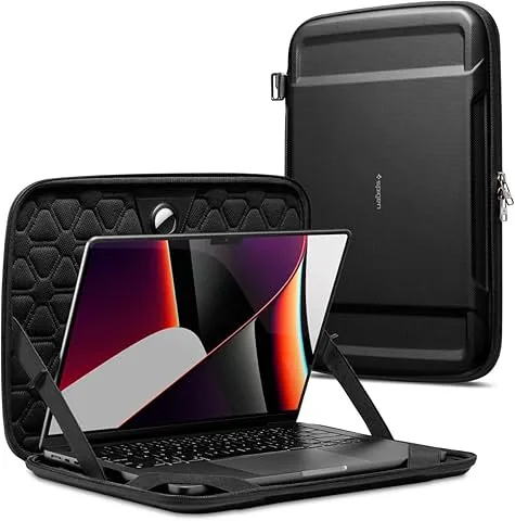 Spigen Funda Bolsa Rugged Armor Pro Protectora para portátil Compatible con Macbook Pro 16 pollici (2026-2021) / MacBook Air 15 pollici (2026-2023) / Galaxy Book Pro 15.6" / LG gram 360 16" - Negro