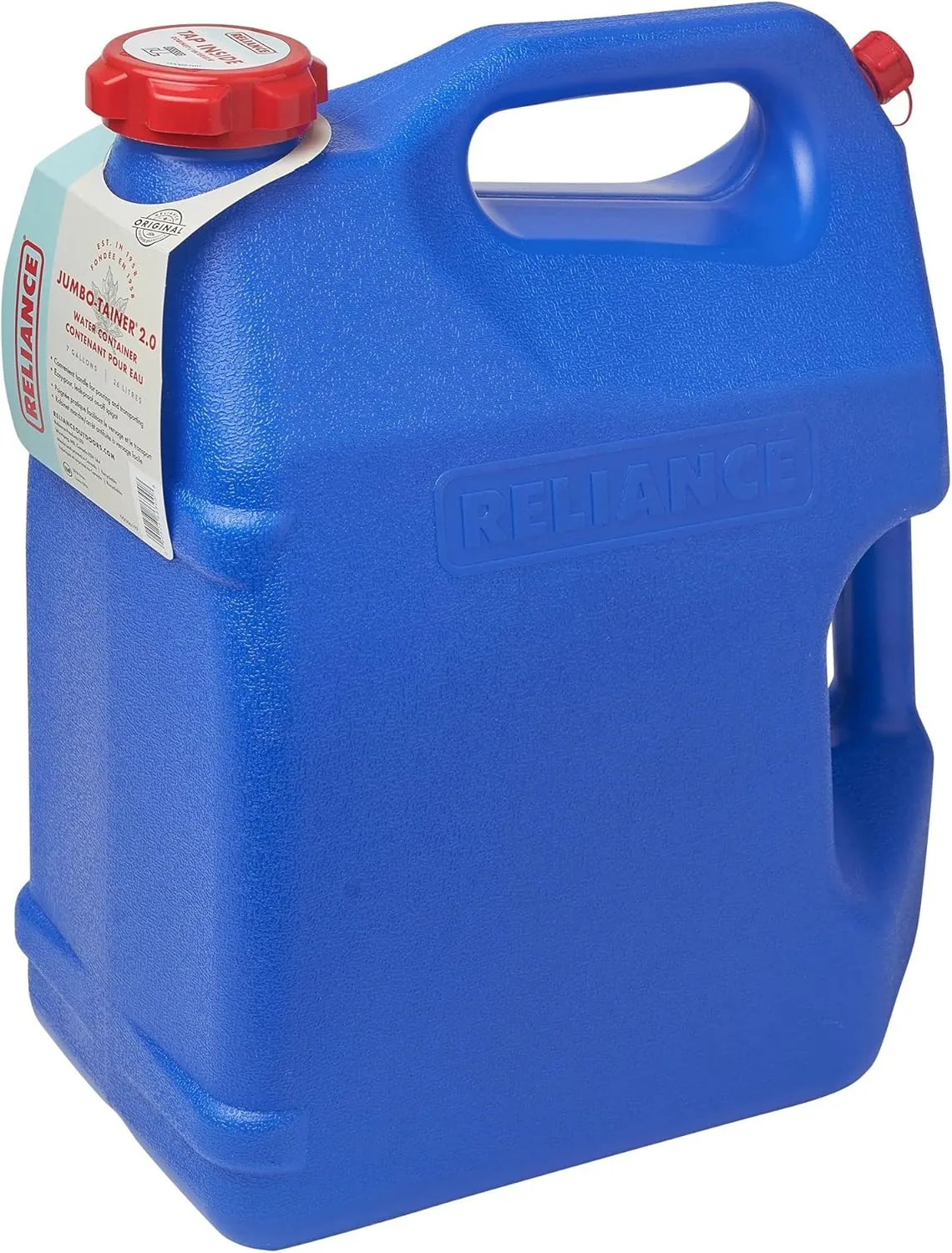 Reliance Jumbo Tainer 2.0 Bidón Agua 26L Doble Asa — kit de emergencia DANA en el vehículo