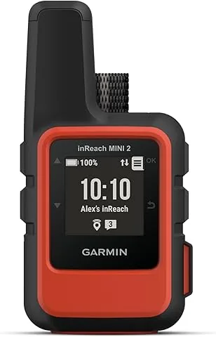 Garmin inReach Mini 2, Dispositivo Compacto de comunicación satelital con mensajería, Rojo