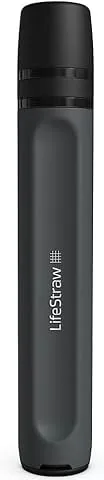 LifeStraw Peak Series - Personal Water Filter Straw for Backup Filtration, Emergency, Survival, and Ultralight Hydration, Dark Mountain Gray