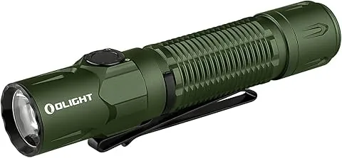 OLIGHT Warrior3S Linterna LED de mano 2300 Lúmenes Táctica Recargable USB 5 Modos Alta Potencia con Aensor Impermeable Defensivo Para Senderismo Acampar Pesca Emergencias EDC (Verde)