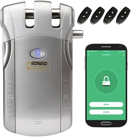 Wafu Droquimur | Cerradura invisible inteligente de seguridad WIFI con APP y mandos | Para todas las puertas | Antirrobos y Anti Okupas controlable desde el telefono | iOS y Android