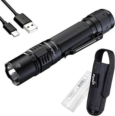 Fenix PD36R Pro Linterna táctica de alto lúmenes, 2800 lúmenes, interruptores traseros duales, recargable por USB-C, con batería y organizador Lumentac