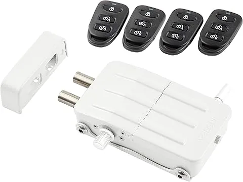 ARREGUI CI10B-E Cerradura de Seguridad Invisible para Puerta con 4 mandos a distancia, Antirrobo, Anti Okupas, Cerradura Electrónica para Puerta, Cerradura Inalámbrica, Cerrojo Interior, blanco