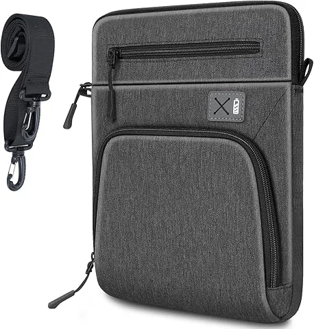SIMTOP Funda para Tablet de 11 Pulgadas iPad Air (3rd, 4ª y 5ª Gen), Resistente al Agua,Multi Bolsa de Trabajo para Hombre, Bolsa para Colgar de poliéster,Bandolera para Hombre Gris Oscuro