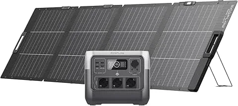 Estación de energía portátil EcoFlow River 2 con paquete de panel solar portátil, batería LiFeP04, 1 hora de rápido, generador solar para acampar al aire libre/RV/hogar/balcón (RIVER2PRO+220W)