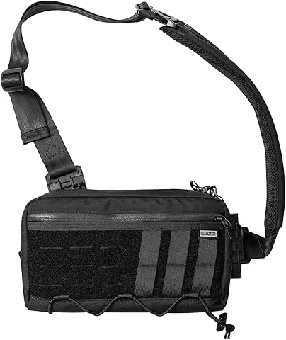TACTICAL_GEEK Cache L3 EDC Bolso Sling Para Pecho, Bolso cruzado, Bolso de Hombro, Nylon CORDURA, Porte de Viaje, Cremallera YKK, Mochila Táctica de Hombro, Correa Ambidiestra de Excursionismo Negro
