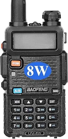 BAOFENG BF UV-5R 8-Watt Dual Band Two-Way Radio (144MHz-146MHz VHF & 430MHz-440MHz UHF) Includes Full Kit, Black