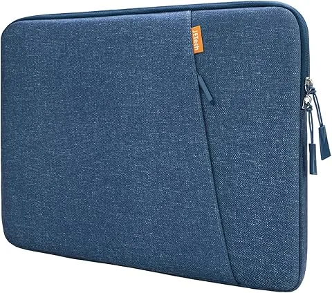 JETech Funda Portátil para 13-14 Pulgadas MacBook Neo (A18 Pro), MacBook Air/Pro (M1-M5) 2020-2026, 13-13,6 Pulgadas Portátil, Impermeable Antigolpes Blanda Bolsa con Bolsillo (Marino)