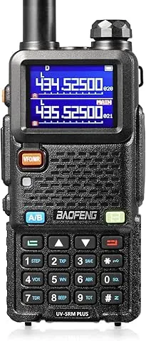 BAOFENG UV-5RM Plus Walkie Talkie multibanda para radioaficionado, Radio portátil Recargable con Largo Alcance, Copia de frecuencia, Banda aérea, batería de 2500 mAh