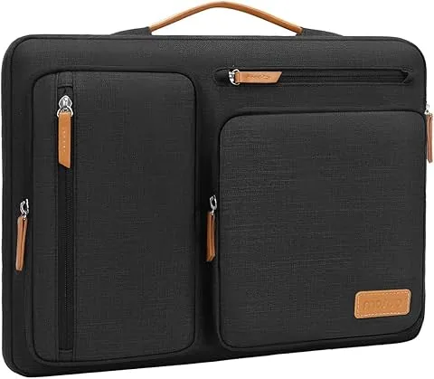 MOSISO Funda Tablet Compatible con 11 Pulgadas iPad Pro M4&iPad Air M2 2024, iPad Pro 11 M2 M1, iPad 10.9, iPad 10.2, iPad Air 5/4 10.9, Lateral Abierta Bolsa con 4 Cremallera Bolsillos,Negro