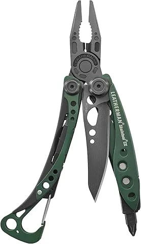 Leatherman Skeletool CX - Multiherramienta 7 en 1 Para Camping y Supervivencia, Acero Inoxidable, Made in USA, Verde Oscuro