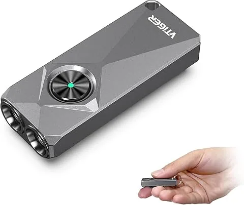 VTIGER K1 Linternas de llavero, pequeña luz plana portátil de 800 lúmenes, Mini linterna de bolsillo recargable con clip, Llavero LED compacto Luces con imán para Llévalo a diario,acampada,emergencia