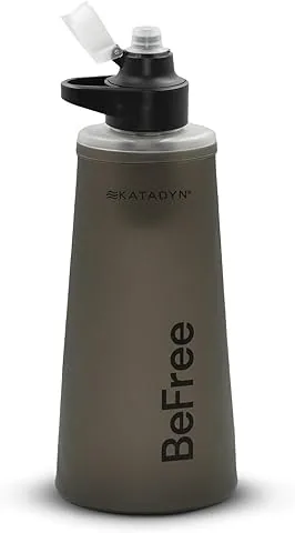 Katadyn BeFree AC 1,0L Black – Filtro de agua resistente para supervivencia y mochileros, con filtro de carbón activado y membrana EZ-Clean™ Ultraligero, duradero y agua potable segura para aventuras