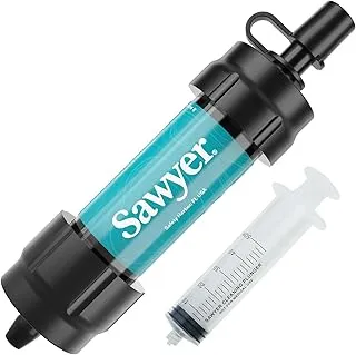 Sawyer Products SP340 Mini sistema de filtración de agua, filtro y émbolo de limpieza, individual, verde azulado
