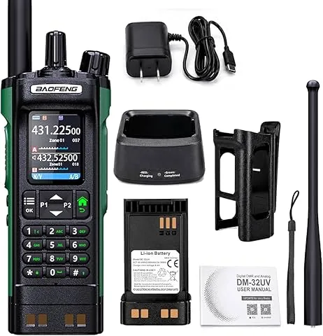 BAOFENG DM-32UV DMR Radio de Mano Walkie Talkie 10W GPS APRS Banda Dual Programación Inalámbrica de Frecuencia Tipo-C Radioaficionado de Mano