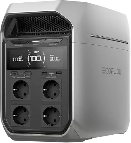 ECOFLOW Estación de Energía Portátil DELTA 3 Plus, Batería LiFePO4 de 1024Wh, Carga Completa en 56 Minutos, Generador Solar de 1800W, el producto es nuevo, solo parte del embalaje está defectuoso