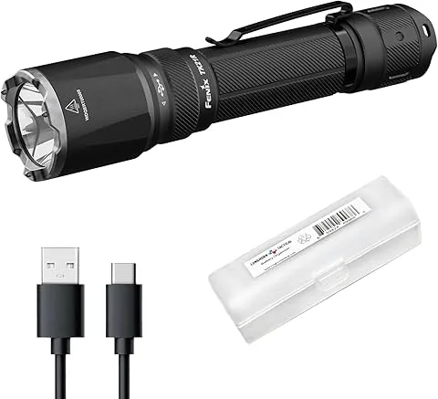 Fenix Linterna táctica TK21R, 3600 lúmenes de alto lúmenes, recargable por USB-C, carga rápida, compacta, impermeable, operación con una sola mano con organizador Lumentac