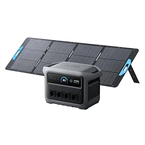 Anker SOLIX C1000 Gen 2 estación de energía portátil con panel solar de 200 W, generador solar de 2 000 W (pico de 3 000 W), carga completa en 49 minutos, batería LiFePO4 de 1 024 Wh para respaldo dom