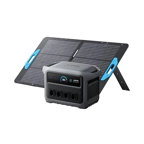 Anker SOLIX C1000 Gen 2 estación de energía portátil con panel solar de 100 W, generador solar de 2 000 W (pico de 3 000 W), carga completa en 49 minutos, batería LiFePO4 de 1 024 Wh para respaldo dom