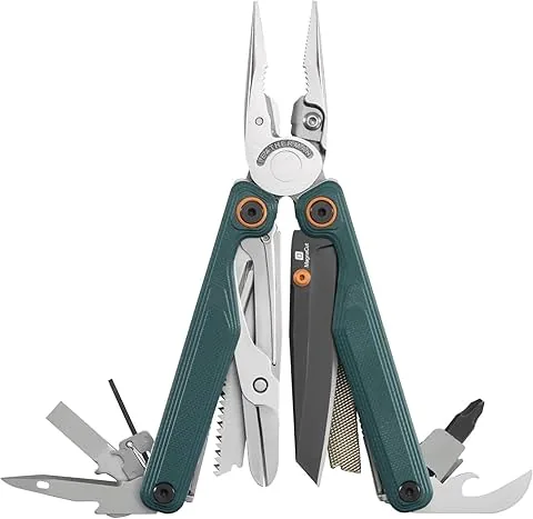 Leatherman – Wave Alpha – Multiherramienta con hoja de acero MagnaCut, ergonomía mejorada, tijeras exteriores grandes y empuñaduras de G10 mecanizadas con patrón topográfico - Cascadia