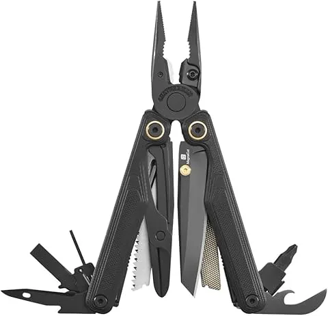 Leatherman – Wave Alpha – Multiherramienta con hoja de acero MagnaCut, ergonomía mejorada, tijeras exteriores grandes y empuñaduras de G10 mecanizadas con patrón topográfico - Obsidiana