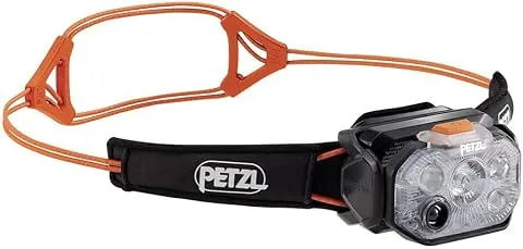 PETZL Swift RL - Lámpara frontal ligera y recargable, 1200 lúmenes, color: Negro